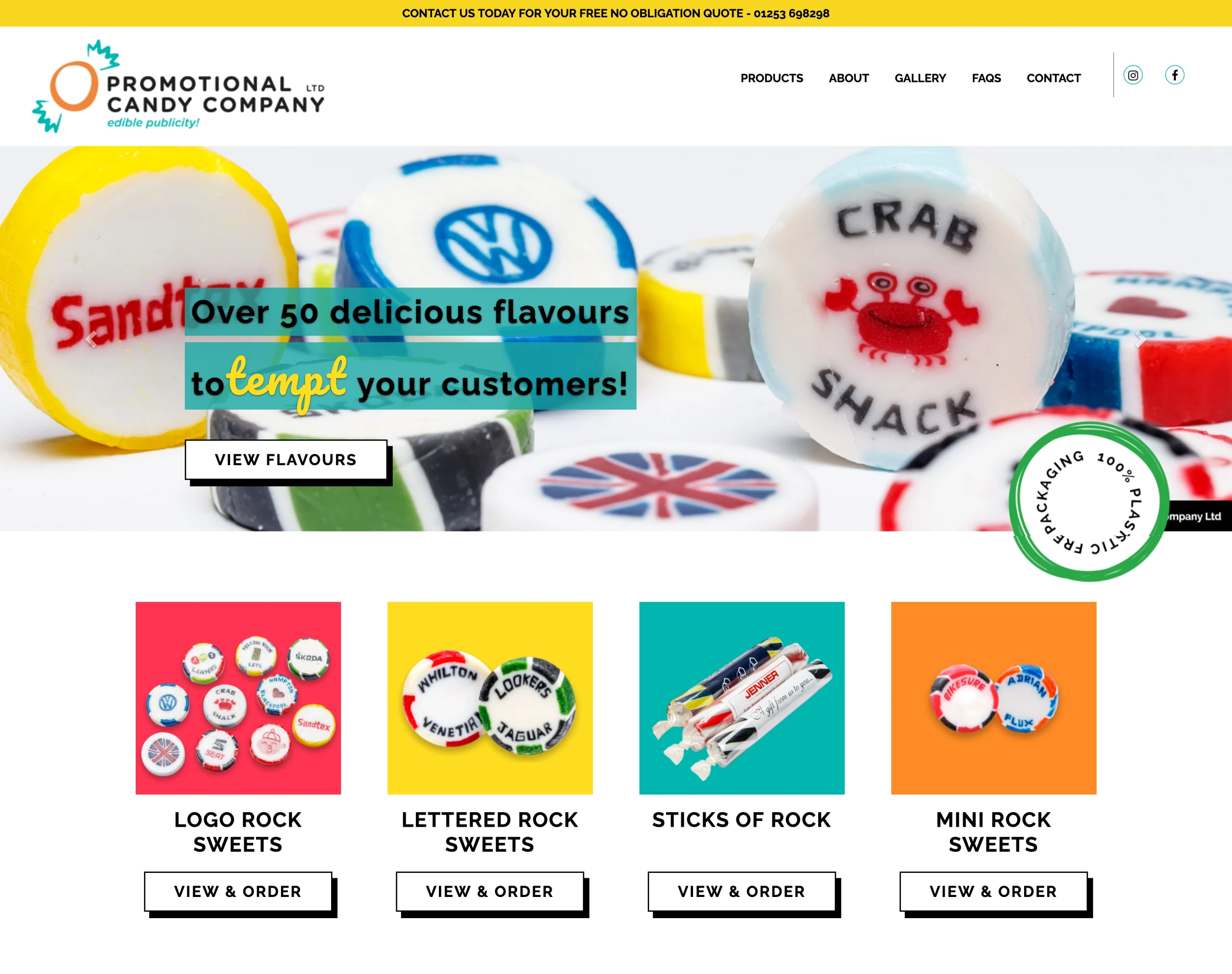 Promotion Candy Company Website Home Page Designed by Piranha